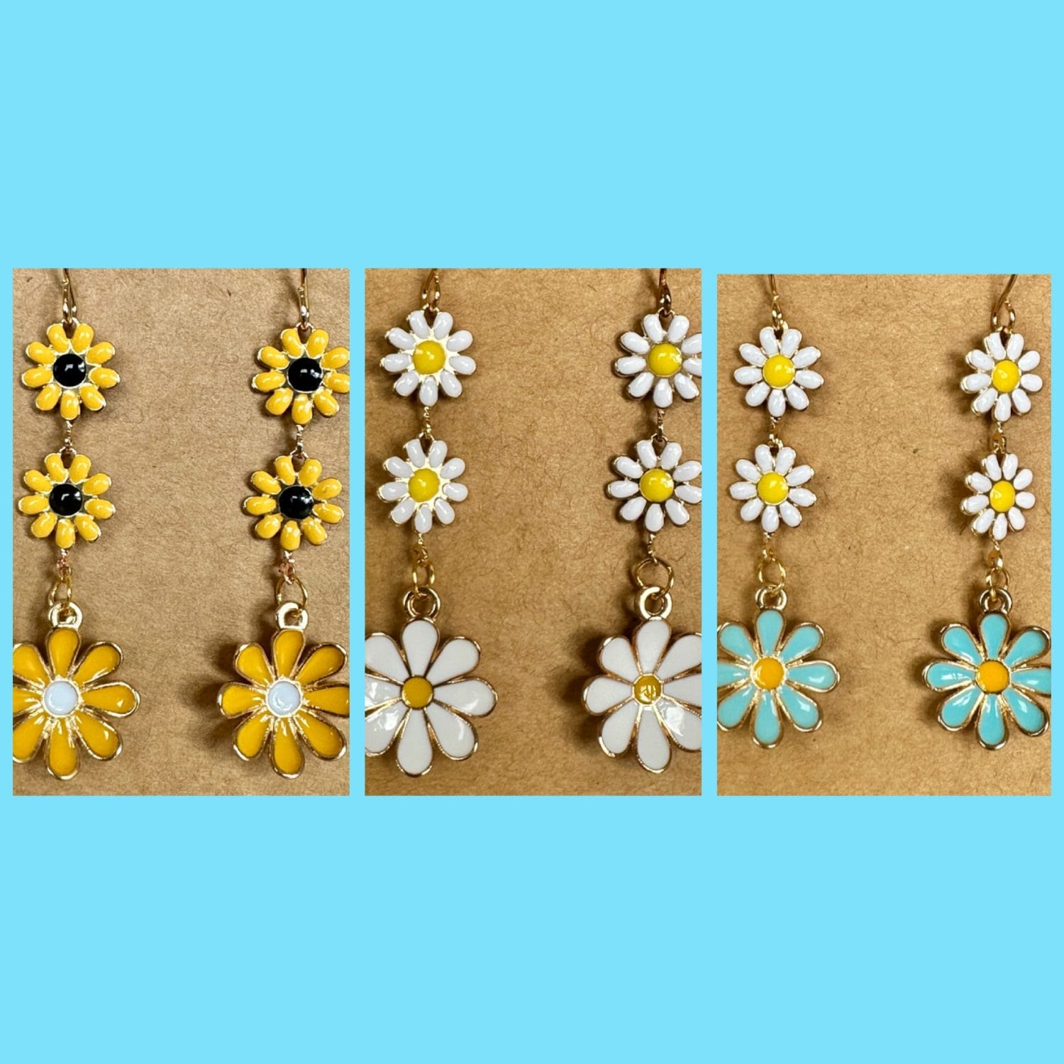 daisy sunflower earrings