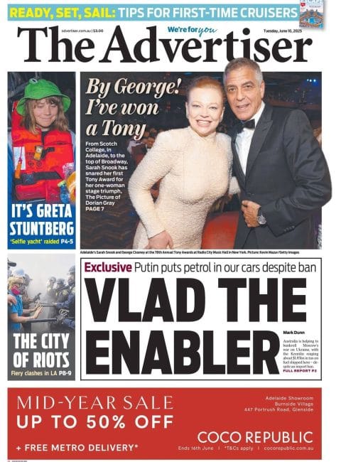a newspaper headline with vlad the enabler